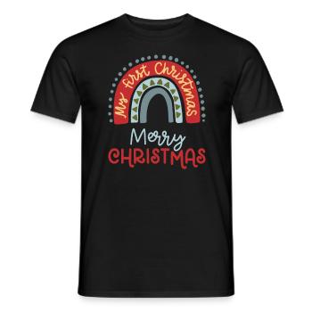 Weihnachten Regenbogen Frohe Weihnachten - Männer T-Shirt - Schwarz - Vorne - AI Model Male 178 light (178cm)