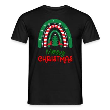 Weihnachten Regenbogen Frohe Weihnachten - Männer T-Shirt - Schwarz - Vorne - AI Model Male 178 light (178cm)