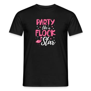 Flamant rose oiseau zoo cadeau de vacances d’été - T-shirt homme - noir - Devant - AI Model Male 178 light (178cm)
