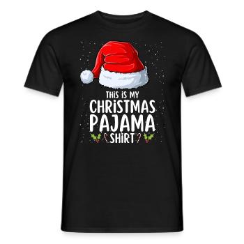 Christmas Pajamas Pajamas Sleepshirt - Men's T-Shirt - black - Front - AI Model Male 178 light (178cm)