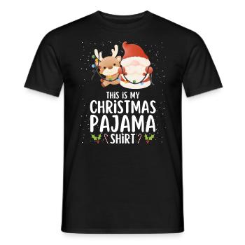 Pyjama de Noël Pyjama Chemise de nuit - T-shirt homme - noir - Devant - AI Model Male 178 light (178cm)
