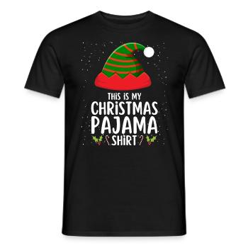 Christmas Pajamas Pajamas Sleepshirt - Men's T-Shirt - black - Front - AI Model Male 178 light (178cm)