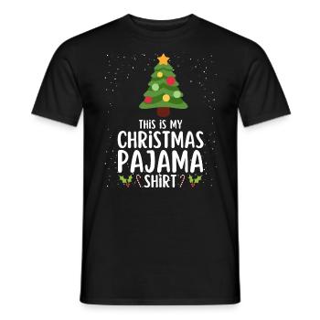 Christmas Pajamas Pajamas Sleepshirt - Men's T-Shirt - black - Front - AI Model Male 178 light (178cm)