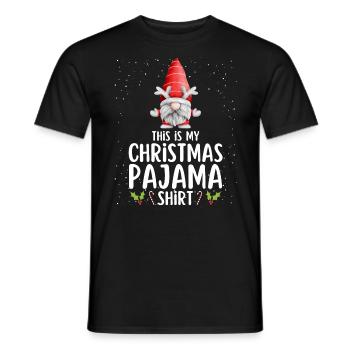 Pyjama de Noël Pyjama Chemise de nuit - T-shirt homme - noir - Devant - AI Model Male 178 light (178cm)