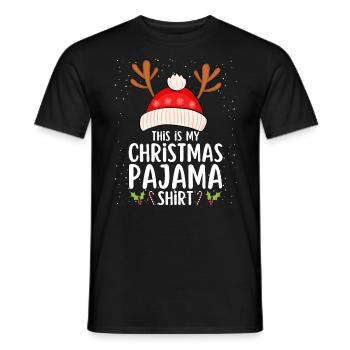 Christmas Pajamas Pajamas Sleepshirt - Men's T-Shirt - black - Front - AI Model Male 178 light (178cm)