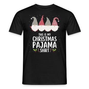 Pyjama de Noël Pyjama Chemise de nuit - T-shirt homme - noir - Devant - AI Model Male 178 light (178cm)