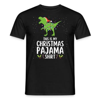 Christmas Pajamas Pajamas Sleepshirt - Men's T-Shirt - black - Front - AI Model Male 178 light (178cm)
