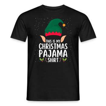 Christmas Pajamas Pajamas Sleepshirt - Men's T-Shirt - black - Front - AI Model Male 178 light (178cm)