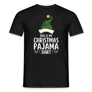 Christmas Pajamas Pajamas Sleepshirt - Men's T-Shirt - black - Front - AI Model Male 178 light (178cm)