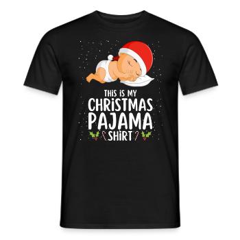 Pyjama de Noël Pyjama Chemise de nuit - T-shirt homme - noir - Devant - AI Model Male 178 light (178cm)