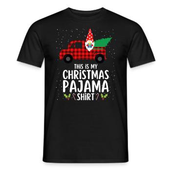 Christmas Pajamas Pajamas Sleepshirt - Men's T-Shirt - black - Front - AI Model Male 178 light (178cm)