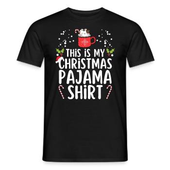 Christmas Pajamas Pajamas Sleepshirt - Men's T-Shirt - black - Front - AI Model Male 178 light (178cm)