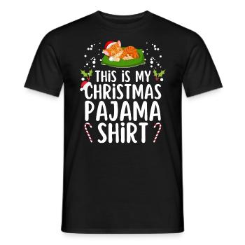 Christmas Pajamas Pajamas Sleepshirt - Men's T-Shirt - black - Front - AI Model Male 178 light (178cm)
