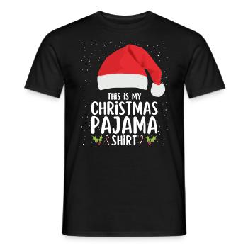 Christmas Pajamas Pajamas Sleepshirt - Men's T-Shirt - black - Front - AI Model Male 178 light (178cm)