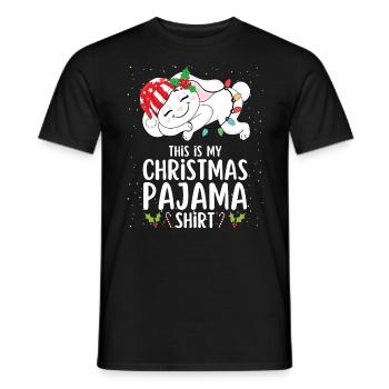 Christmas Pajamas Pajamas Sleepshirt - Men's T-Shirt - black - Front - AI Model Male 178 light (178cm)