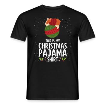 Christmas Pajamas Pajamas Sleepshirt - Men's T-Shirt - black - Front - AI Model Male 178 light (178cm)