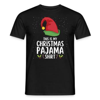 Pyjama de Noël Pyjama Chemise de nuit - T-shirt homme - noir - Devant - AI Model Male 178 light (178cm)