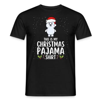 Christmas Pajamas Pajamas Sleepshirt - Men's T-Shirt - black - Front - AI Model Male 178 light (178cm)