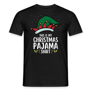 Christmas Pajamas Pajamas Sleepshirt - Men's T-Shirt - black - Front - AI Model Male 178 light (178cm)