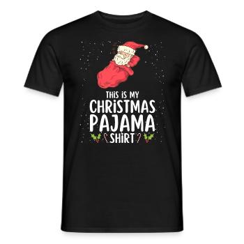 Pyjama de Noël Pyjama Chemise de nuit - T-shirt homme - noir - Devant - AI Model Male 178 light (178cm)