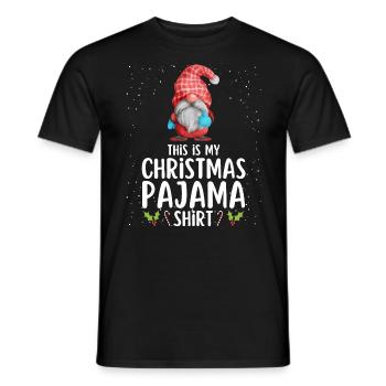 Christmas Pajamas Pajamas Sleepshirt - Men's T-Shirt - black - Front - AI Model Male 178 light (178cm)