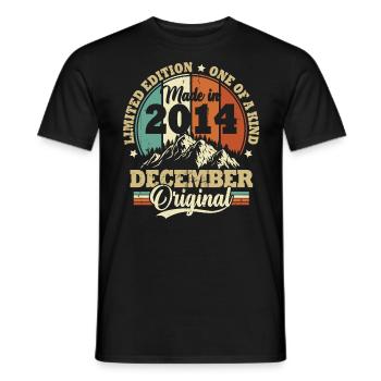Cadeau D'anniversaire Décembre 2014 Vintage Rétro - T-shirt homme - noir - Devant - AI Model Male 178 light (178cm)