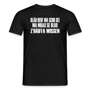 Bayrische Mundart Bayrischer Dialekt Spruch Bayern - Männer T-Shirt - Schwarz - Vorne - AI Model Male 178 light (178cm)