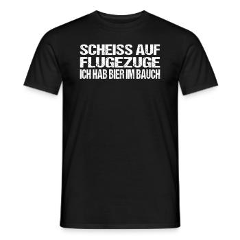 Scheiss Flugzeuge Bier im Bauch Lustiger Spruch - Männer T-Shirt - Schwarz - Vorne - AI Model Male 178 light (178cm)