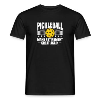 Ruhestand Pickleball Rente Rentner Geschenk - Männer T-Shirt - Schwarz - Vorne - AI Model Male 178 light (178cm)