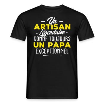 Un artisan légendaire donne un papa exceptionnel - T-shirt homme - noir - Devant - AI Model Male 178 light (178cm)