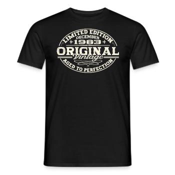 Original December 1983 39th birthday gift - Men's T-Shirt - black - Front - AI Model Male 178 light (178cm)