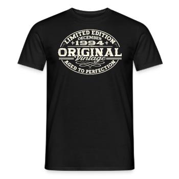 Original December 1994 28th birthday gift - Men's T-Shirt - black - Front - AI Model Male 178 light (178cm)
