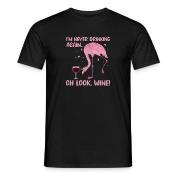 Flamingo Wine - Men's T-Shirt - black - Front - AI Model Male 178 light (178cm)