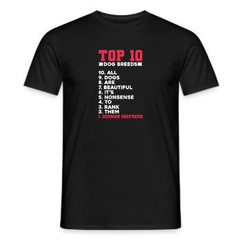 Berger allemand - T-shirt homme - noir - Devant - AI Model Male 178 light (178cm)