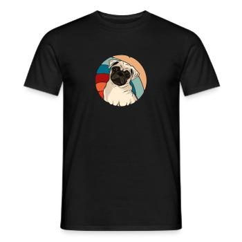 Carlin Chien Chien Ami Pet Pug Pug Pug Cadeau - T-shirt homme - noir - Devant - AI Model Male 178 light (178cm)