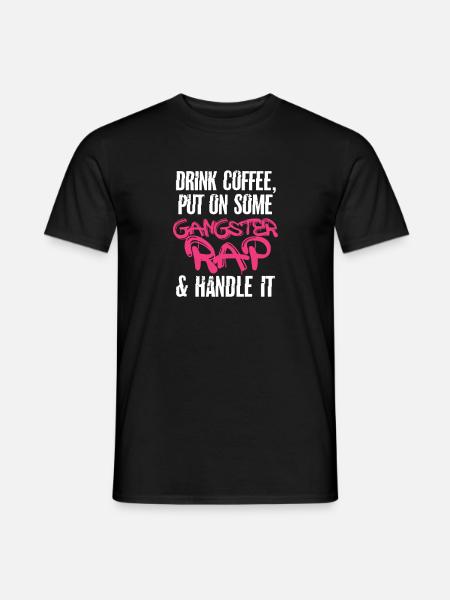 Kaffee Rap Koffein Espresso Barista Geschenk - Männer T-Shirt - Schwarz