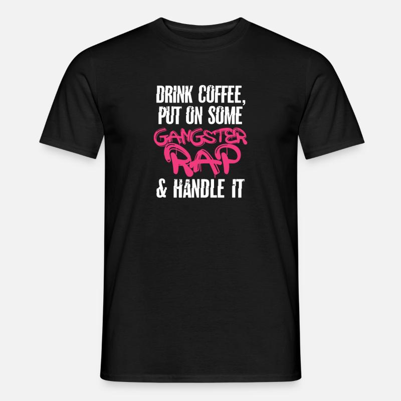 Kaffee Rap Koffein Espresso Barista Geschenk - Männer T-Shirt - Schwarz