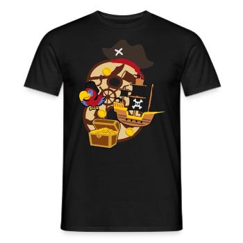 Fête pirate pour 8ème anniversaire numéro 8 - 8 ans - T-shirt homme - noir - Devant - AI Model Male 178 light (178cm)