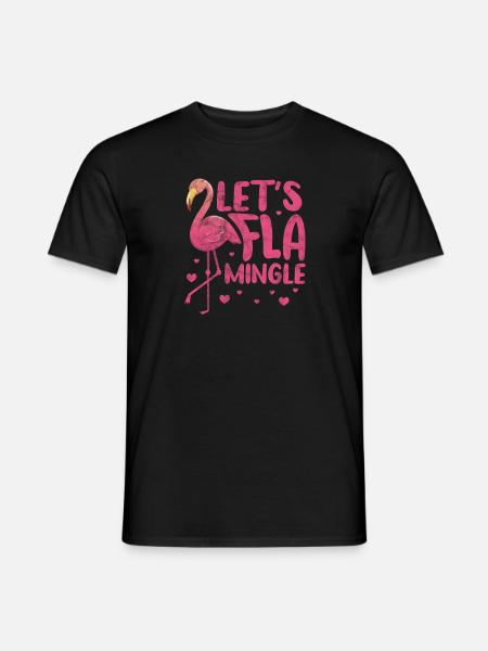 Flamingo - Männer T-Shirt - Schwarz