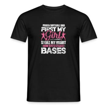 Softball - Männer T-Shirt - Schwarz - Vorne - AI Model Male 178 light (178cm)