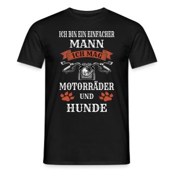 Ich bin ein einfacher Mann ich mag Motorrad Hund - Männer T-Shirt - Schwarz - Vorne - AI Model Male 178 light (178cm)