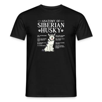 Husky Hund Hunde Siberian Husky Geschenk - Männer T-Shirt - Schwarz - Vorne - AI Model Male 178 light (178cm)