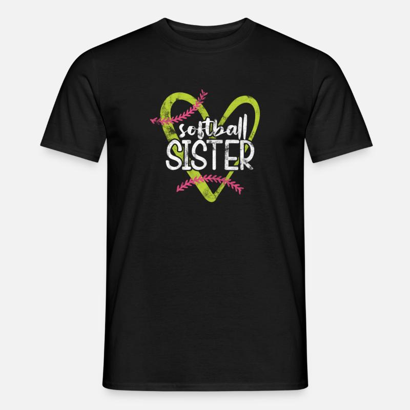 Softball Schwester - Männer T-Shirt - Schwarz