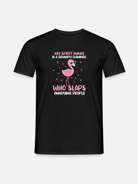 Flamingo Pink Vogel Zoo Sommer Urlaub Geschenk - Männer T-Shirt - Schwarz