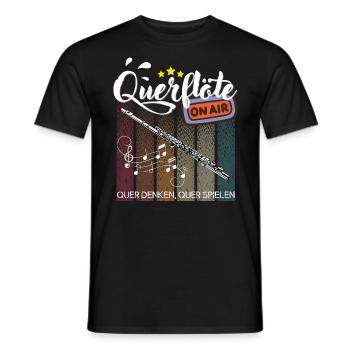 Musik Querflöte Geschenkidee - Männer T-Shirt - Schwarz - Vorne - AI Model Male 178 light (178cm)