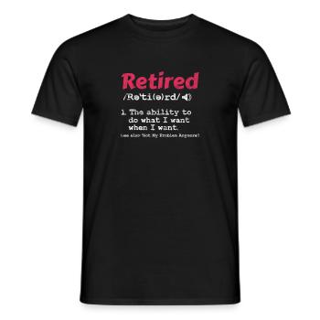 Retirement - Men's T-Shirt - black - Front - AI Model Male 178 light (178cm)
