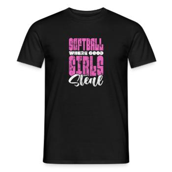 Softball - Männer T-Shirt - Schwarz - Vorne - AI Model Male 178 light (178cm)
