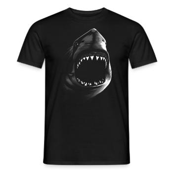 Grand requin blanc mordant - T-shirt homme - noir - Devant - AI Model Male 178 light (178cm)