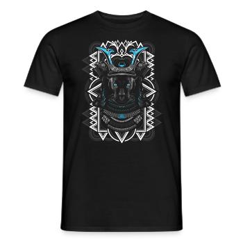Bête féline masque de samouraï - T-shirt homme - noir - Devant - AI Model Male 178 light (178cm)