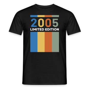 18 ans millésime 2005 rétro 18ème anniversaire - T-shirt homme - noir - Devant - AI Model Male 178 light (178cm)